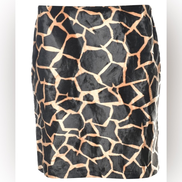 Vintage Faux Fur Giraffe Pattern Pencil Skirt